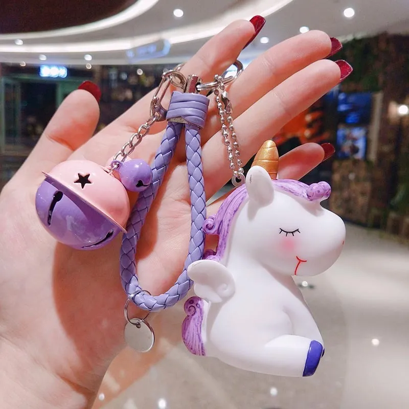 2021 mode variété Styles licornes chaîne jouets pour filles dessin animé rose chaîne doux sac à dos clé Chian accessoires cadeaux