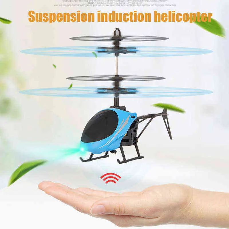 Giocattoli bambini Mini Drone RC Flying Helicopter Aircraft con luce LED a induzione a sospensione a sospensione bambini 211104