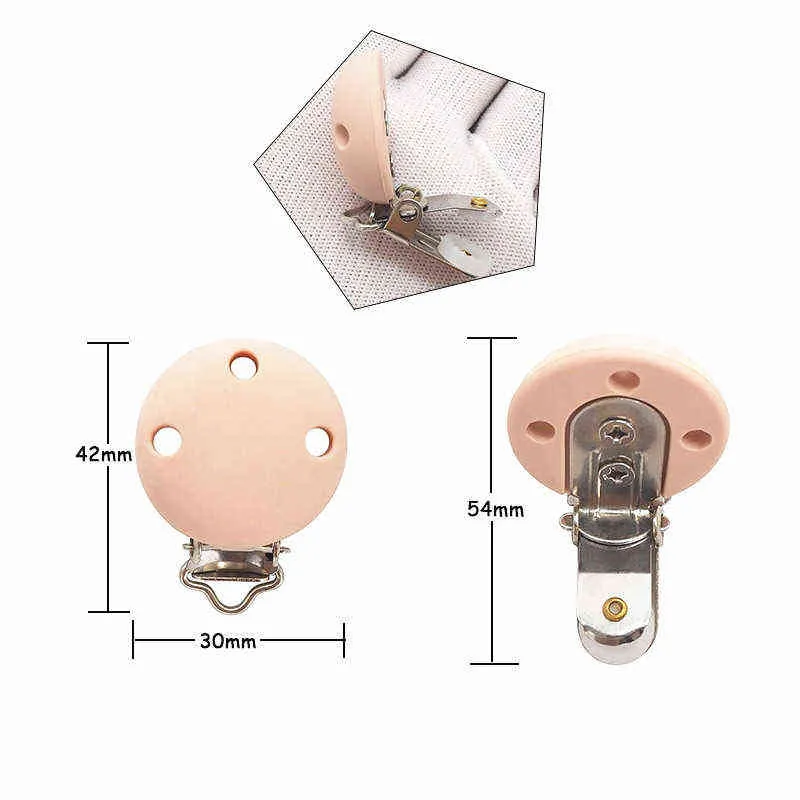 Chenkai 30mm diamètre rond bébé silicone clip bricolage collier infantile pendentif sensoriel soins infirmiers sucette dentition cilps jouets 211106