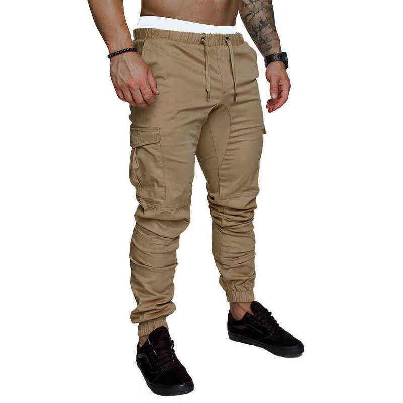 Pantalons de survêtement pour hommes joggeurs microélasticité course sport pantalons de Jogging hommes Fitness musculation mâle Cargo pantalon G0104