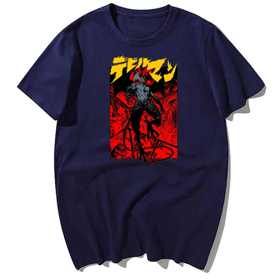 Japan Anime Debiruman Cool Devilman Crybaby Print T-shirt Männer Sommer Casual Baumwolle Kurzarm T-shirt Harajuku Streetwea 210329