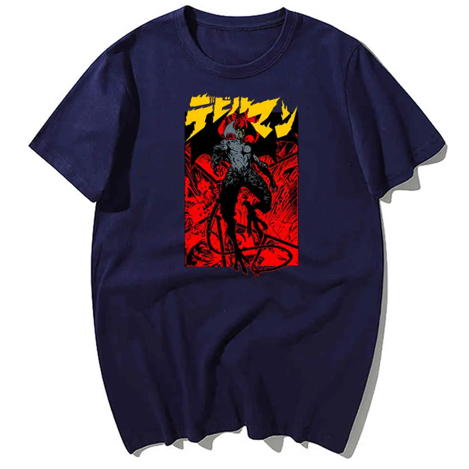 Japon Anime Debiriman Cool Devilman Crybaby Imprimer T-shirt Hommes Summer Casual Coton T-shirt à manches courtes Harajuku Streetwea 210329