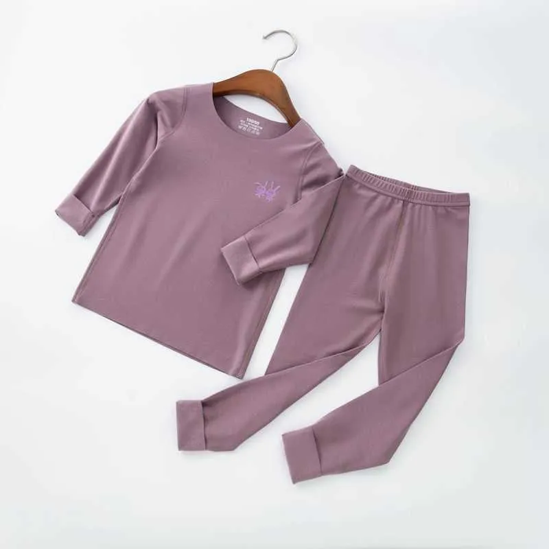 Autumn Winter Sleepwear Kid Clothing Thermal Underwear Pajamas For Girls Children's Children Baby Boy 210528