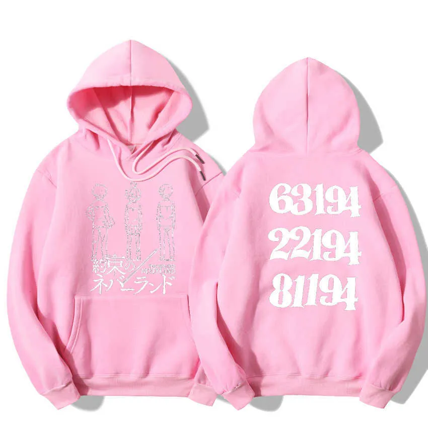 Prometida Neverland mafia Sudadera con capucha Harajuku Sudaderas con capucha Manga larga Otoño Cálido Mujeres Sudadera con capucha de gran tamaño divertida 210809