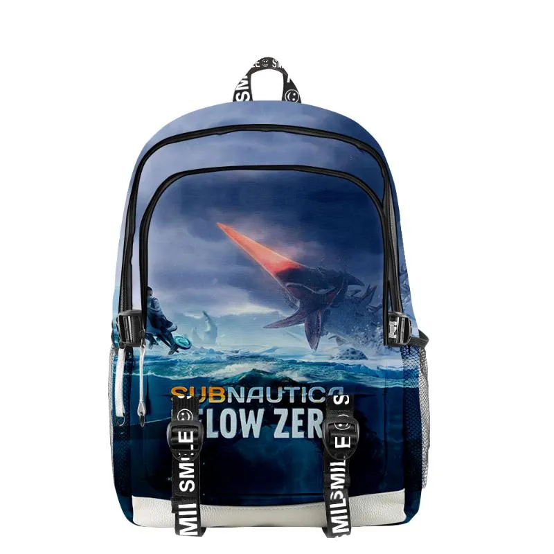 Mochila subnautica abaixo de zero homens primários estudantes do ensino médio tecido oxford saco adolescente meninos meninas travel311n