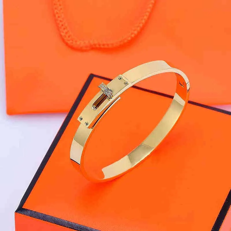 Браслеты очарования нержавеющей стали для женщин -дизайнеров роскошных ювелирных изделий H Bangles Gold Fashion6005974