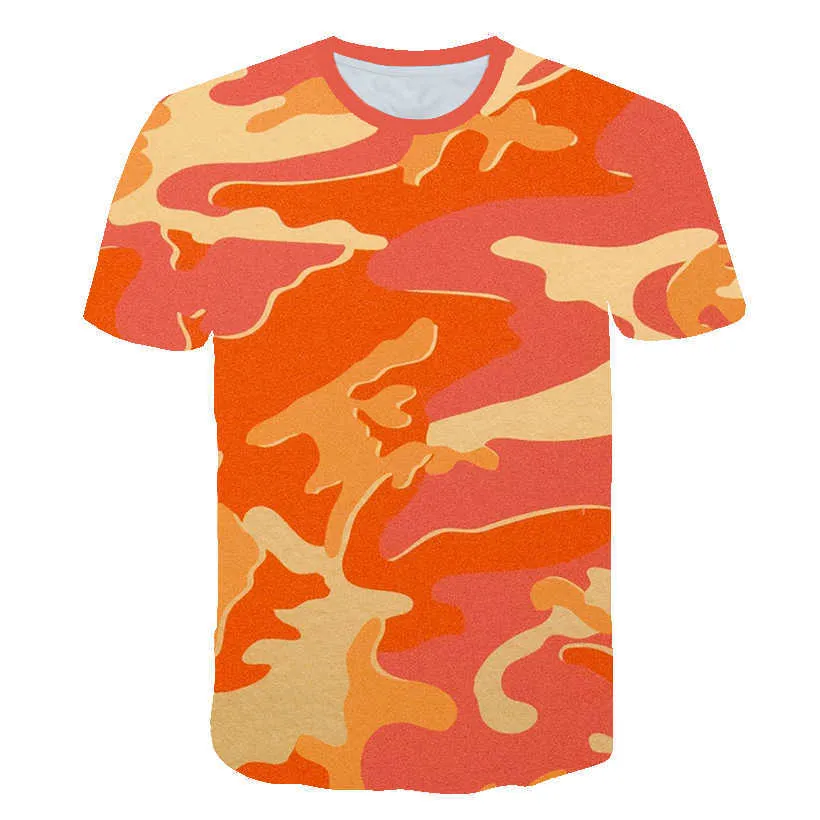 Sports de plein air Camouflage T-shirts Camping Tactique 3D Hommes été tops Randonnée Chasse Unisexe Camo Mode costume décontracté tees 210706