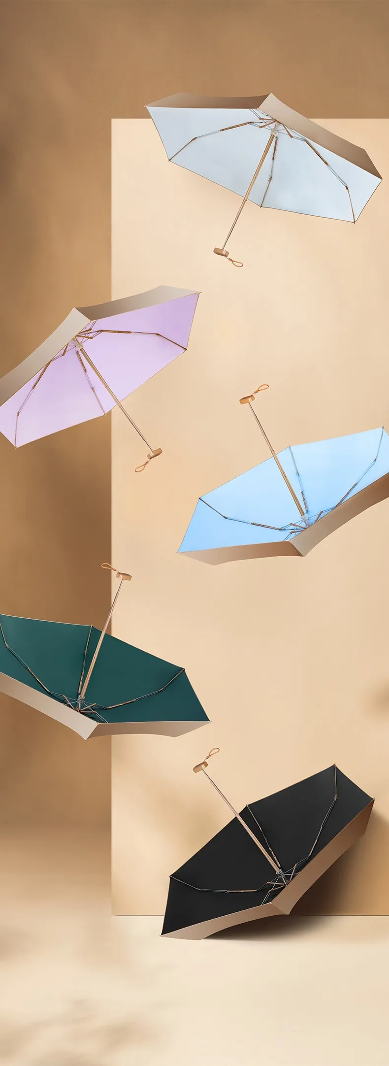 Ombrello tascabile il giorno piovoso Mini ombrelli pieghevoli Ombrellone da uomo Mini pieghevole da donna Regali Abbigliamento antipioggia da viaggio