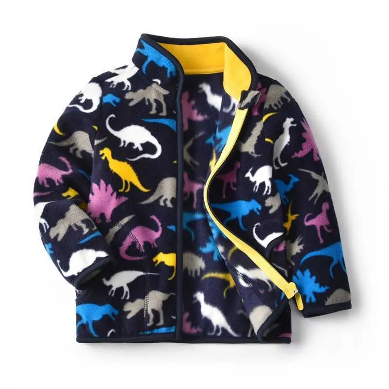 CROAL CHERIE Autumn Fleece Kids Jackets for Boys Dinosaur Warm Kids Boy Outerwear Windbreaker Winter Baby Boy Clothing (1)