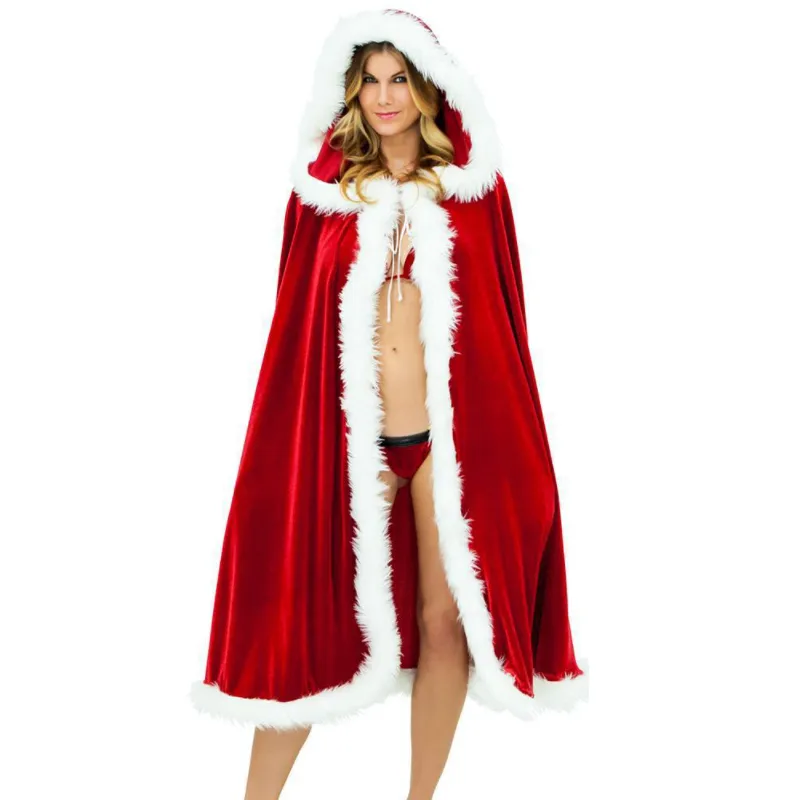 Mascotte costume de poupée Femme Festival Noël Nouvel An Xmas Rouge Manteau Manteau Filles Halloween Costume Princesse Partie Jeu de Rôle Maquillage Tenue