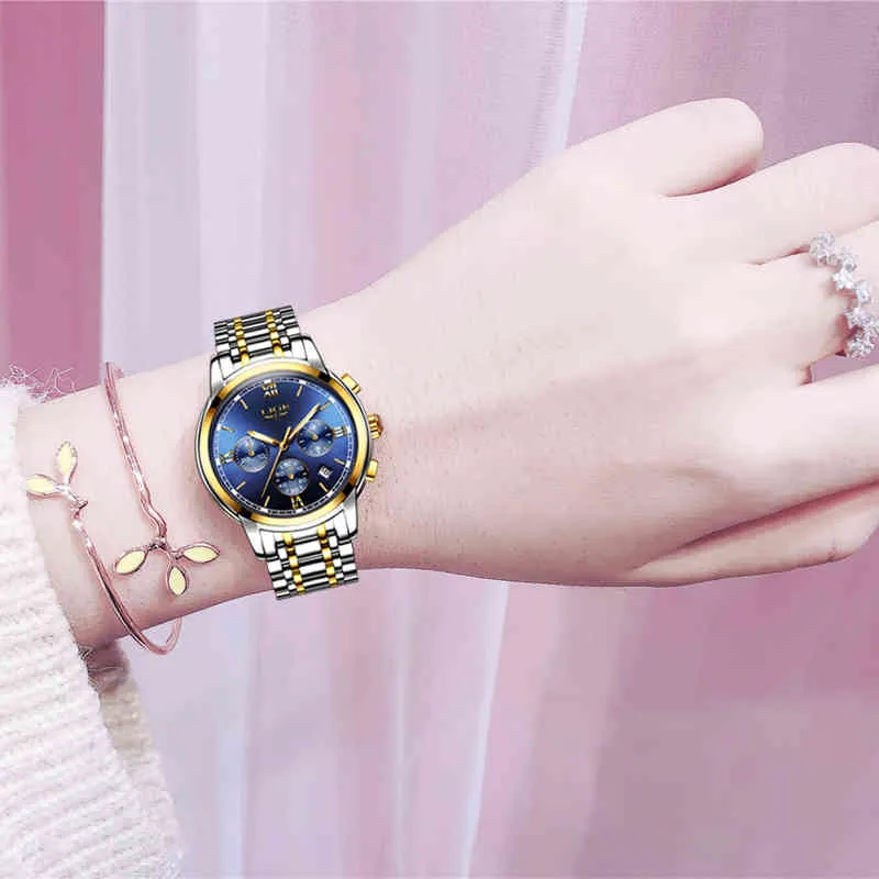 Lige novo relógio feminino de ouro rosa, relógio de quartzo de negócios, marca superior de luxo, relógio de pulso feminino, relógio feminino 2011232647