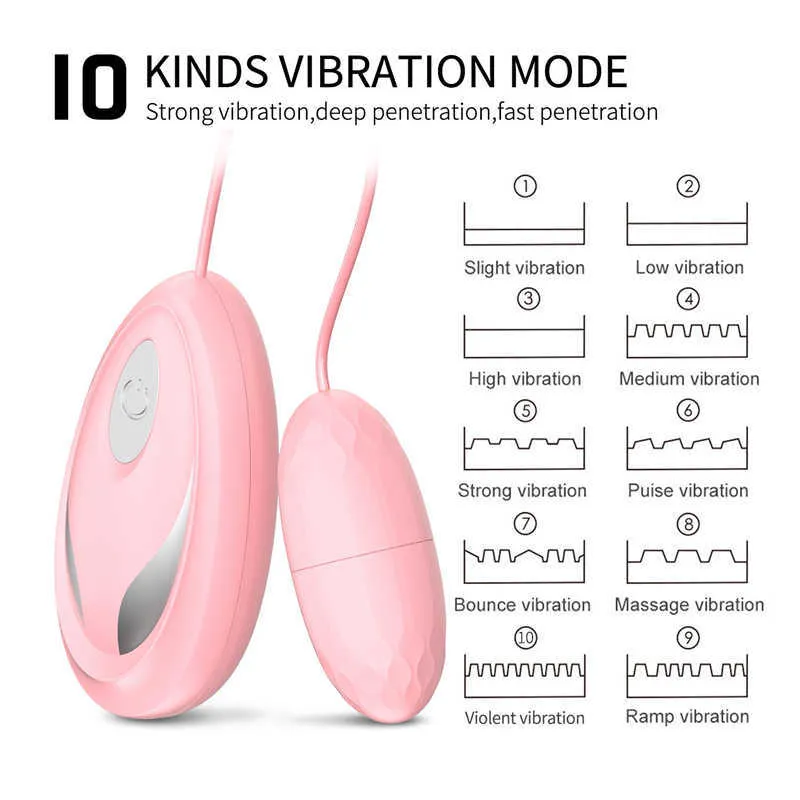 Trådlöst 10 lägen kgal boll kärlek ägg trådlösa hoppa ägg vibrator kraftfull kula ben wa balls sex leksak för kvinnor detaljerade rutor p0818