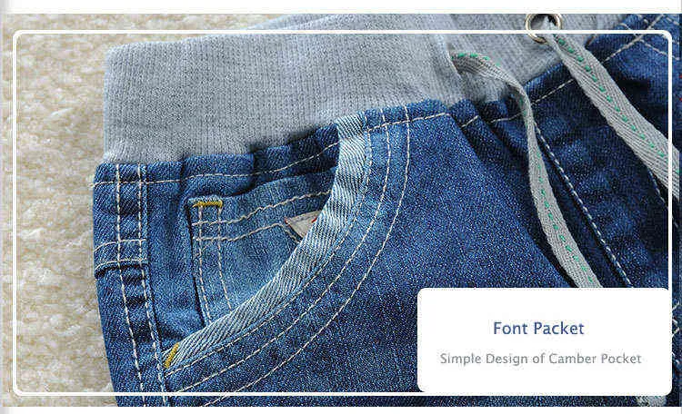 Algodón niños pantalones pantalones de 2 a 14 años jeans denim primavera otoño cintura elástica 211102