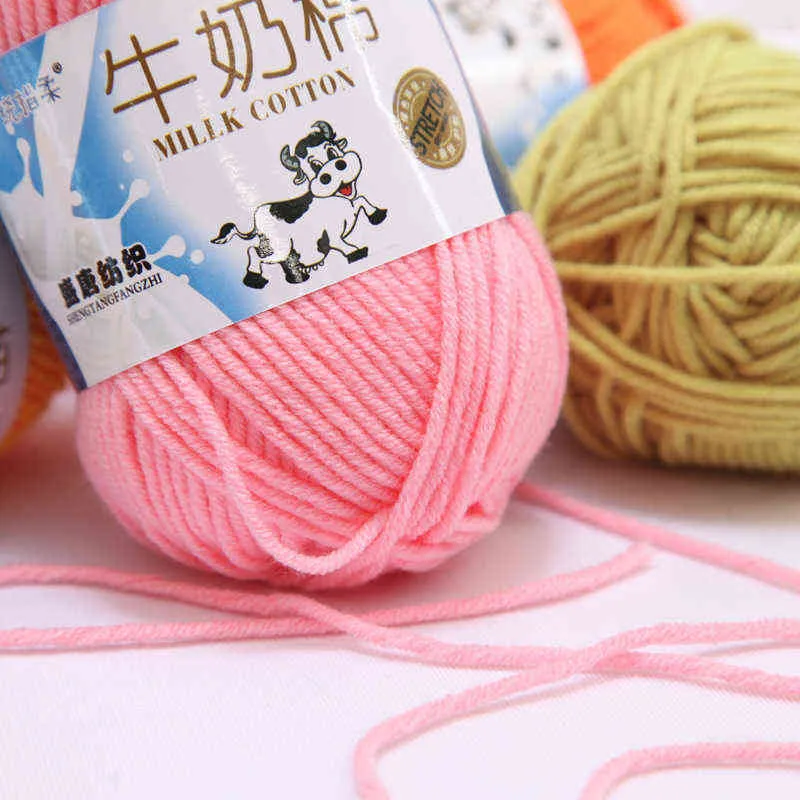Crochet Fil Lait Coton Fil Doux Femmes Bébé Fil DIY Pour Laine À Tricoter À La Main Tricoté En Gros Prix Y211129