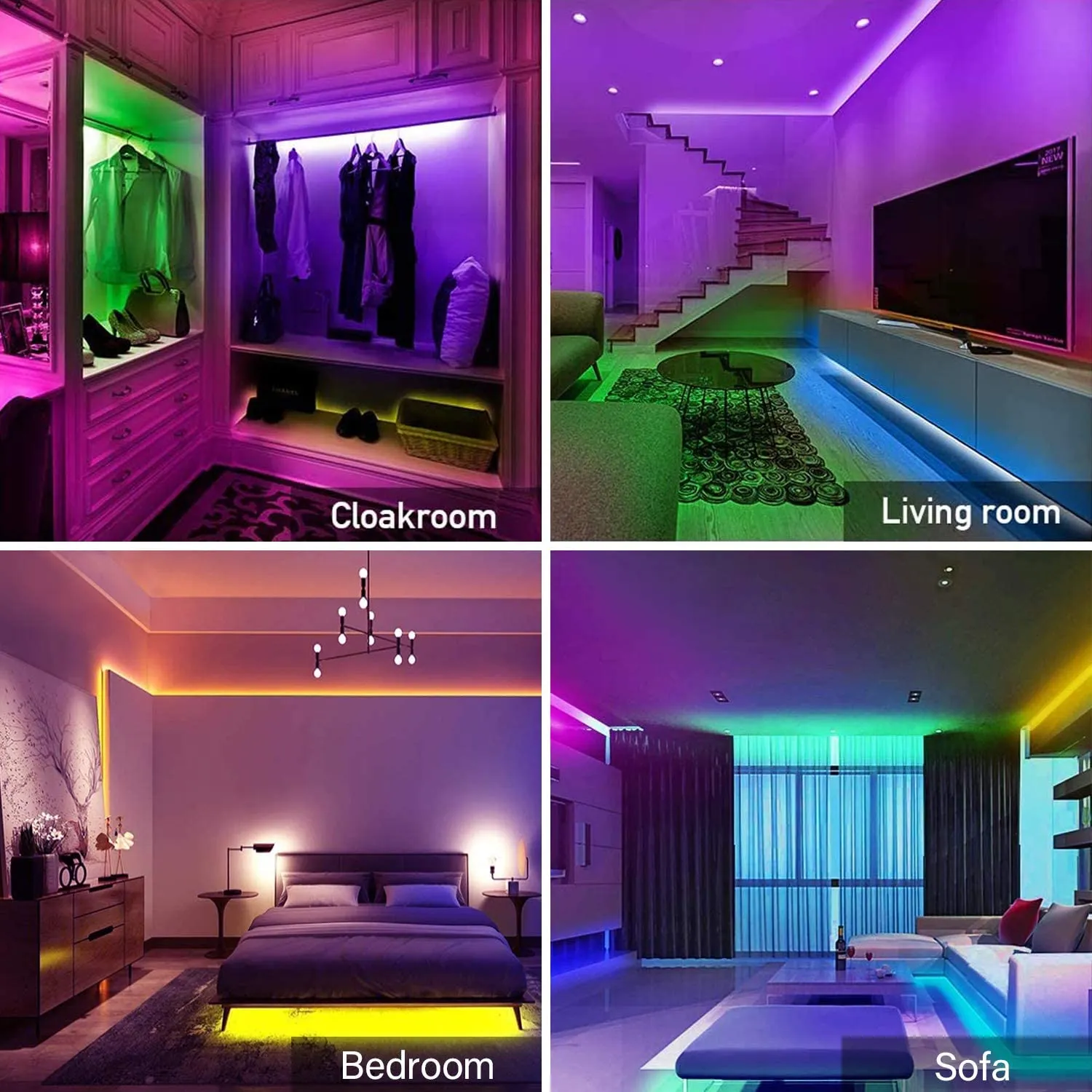 10M 12V MUSIC SYNC COLL CONTER CONTROL APP REMOTE LED Strip Lights for Bedroom Party Home Decoration8899217