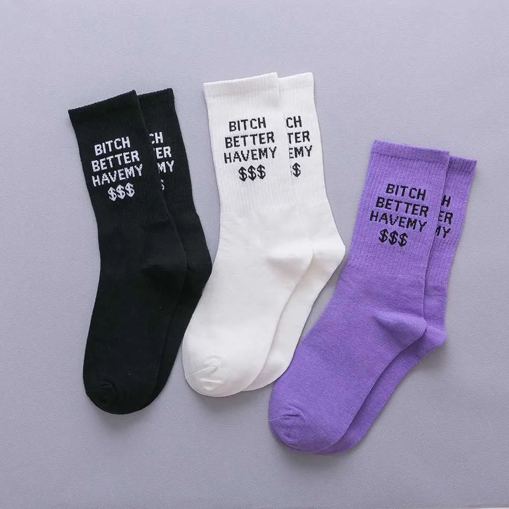 Bomull Sweatseodor Rock Winter Socksyoung Cool Hip Hop Debty Collection Awesome Street Fashion Socks Combed Roll Unisex Höst X0710