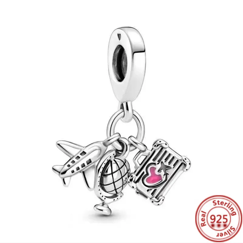 Nieuwe 925 Zilveren Vliegtuig Fiets Kokospalm 30 40th Anniversary Dangle Charm Kralen Fit Originele Pandora Armband Vrouwen DIY Jewelry251a