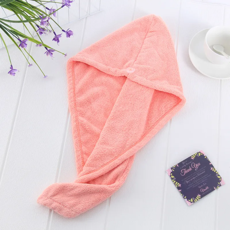 Autumn and winter household does not hurt hair coral velvet polyester brocade Towel long hair easy to use water absorption shower cap