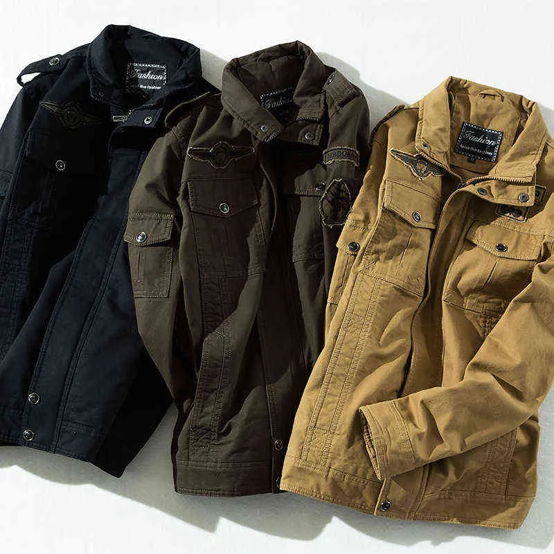 ワークウェア大型メンズウェア春と秋のコートコットン洗濯ジャケットはエポレットスタンドカラー服、8331 211217