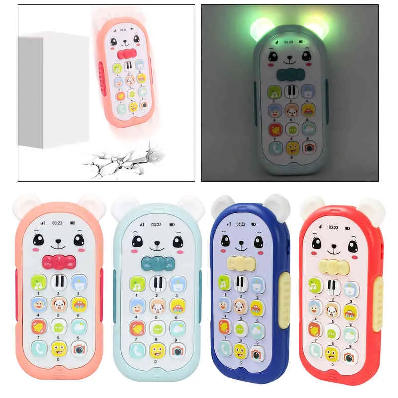 Bébé téléphone jouets éducatifs précoces téléphone portable jouets garçons filles apprentissage cadeau faire semblant pour 1 2 ans avec son et musique G1224