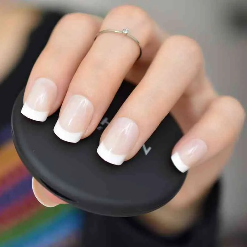 Falska naglar nakna naturliga vita franska falska naglar tips akryl uv false press på diy manicure salong klistermärken konstgjord nageltips 220225