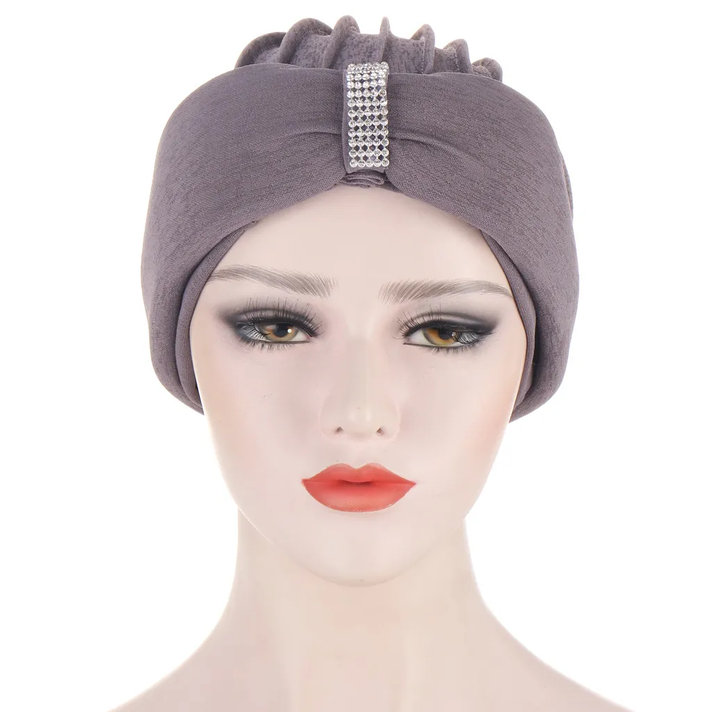 New Turban hats for women Solid Sponge Headwear Chemo Beanies Headwrap for Cancer