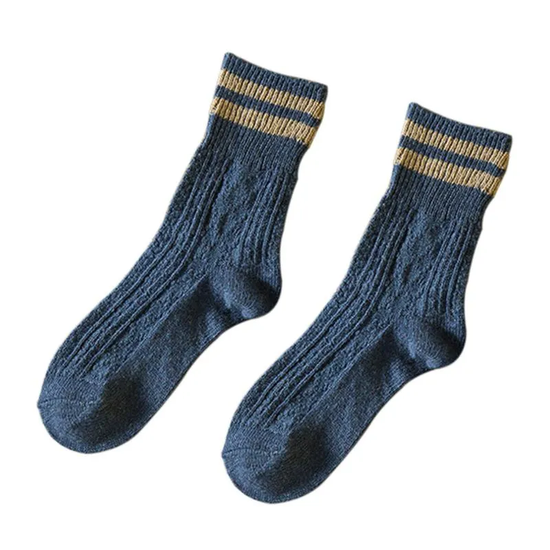 Cinco dedos guantes 1 par regalo de otoño calcetines medios engrosados lana suave mantenga elguel elástico invierno 2 a rayas cómodas 213m