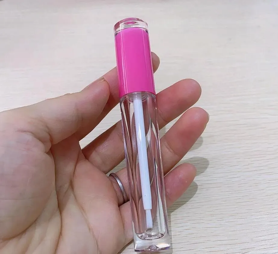 5 ml Tom läppglansrör Läppglaservborste Wand Makeup Kosmetisk behållare Läppstift Lip Balm Refillerbar DIY LIPGLOSS TUBE