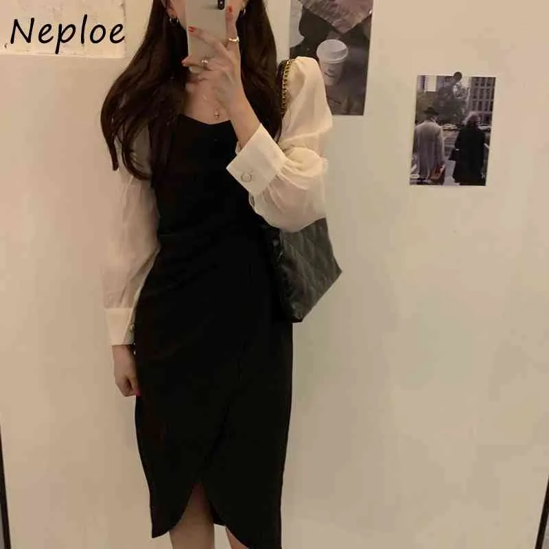 Square Collar Clavicle Exposed Sexy Dress Women High Waist Hip Draped Design A Line Long Vestidos Sleeve Robe 210422