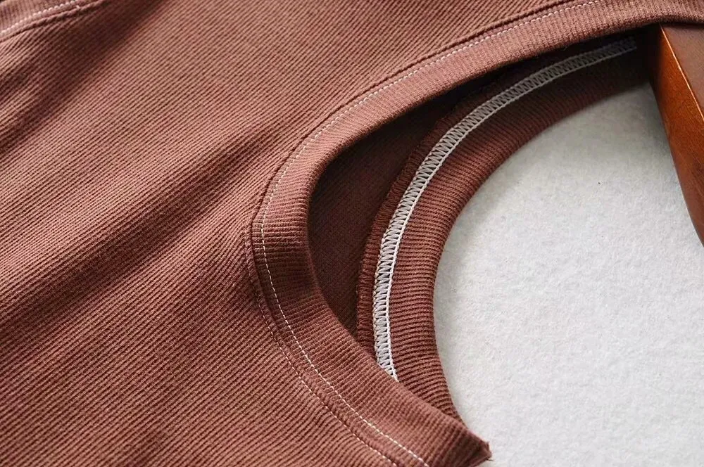 Sexy Round Collar Tank Tops Fashion Sleeveless s Knitted Rib Crop Streetwear Cropped Sports Women 210429