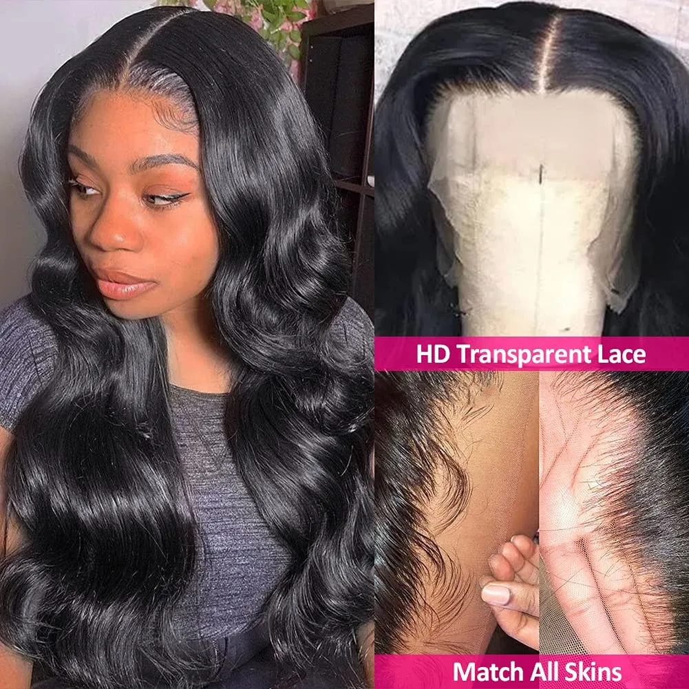 13x6x2 Body Wave Spets Front Wig Pre Plucked Baby Hair Pre Plucked 250 Densitet Transparent spets frontala peruk M￤nsklig h￥r peruk f￶r kvinnor T peruk