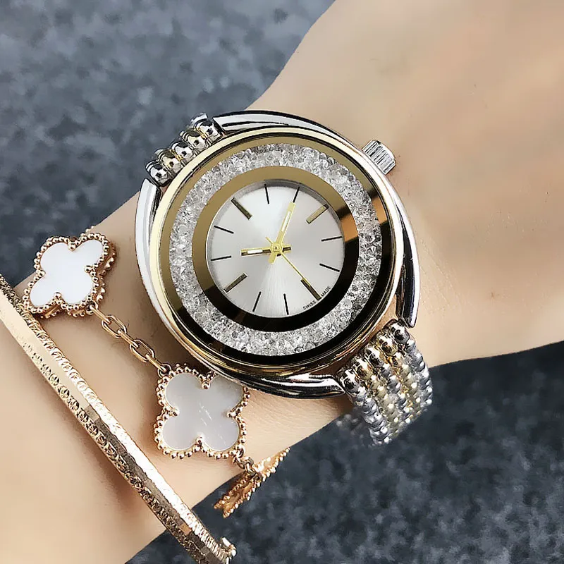 Marque Watch Women Girl Swan Crystal Style Metal Steel Band Quartz Wrist Watches SW042228