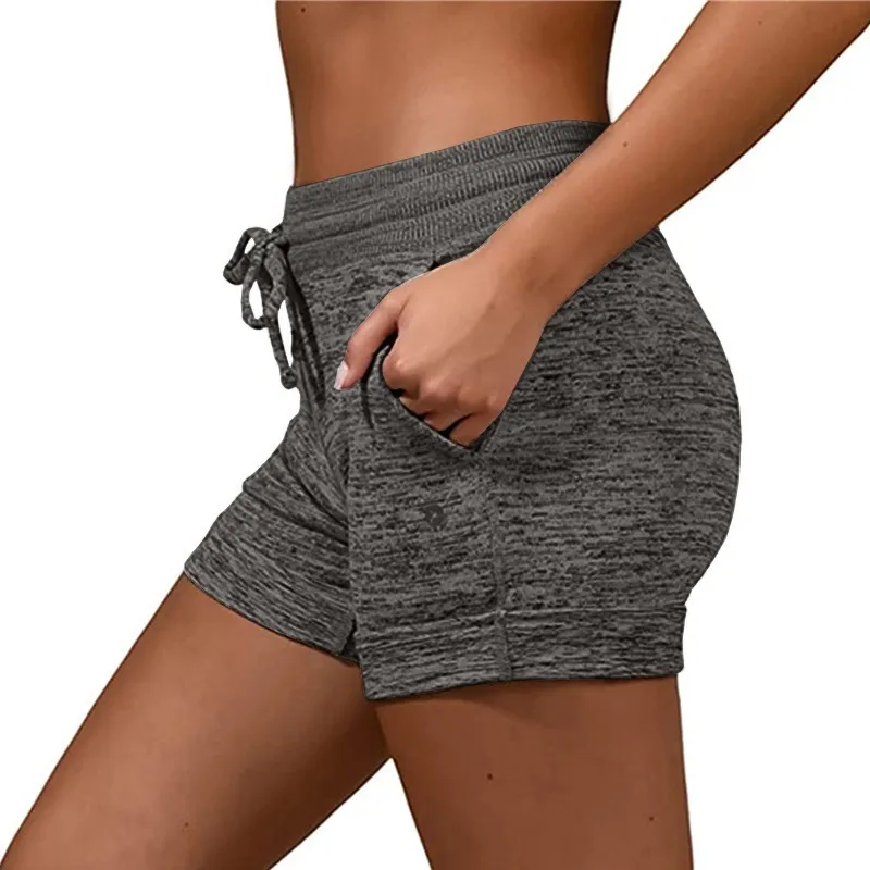 S Lato Kobiety Dorywczo Running Shorts Pasek Elastyczna talia Szorty z kieszeniową Moda Kobiet Dziewczyny Solidne Luźne Szorty 210515