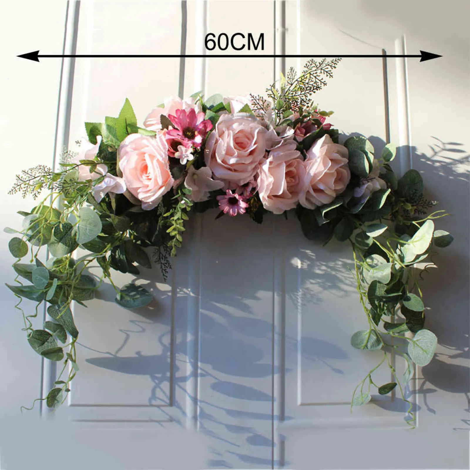 Çiçek Swag Yapay Çiçekler Şakayık Çelenk El Yapımı Garland Ayna Ev Düğün Parti Kapı için Lintel Dekorasyon için 211104