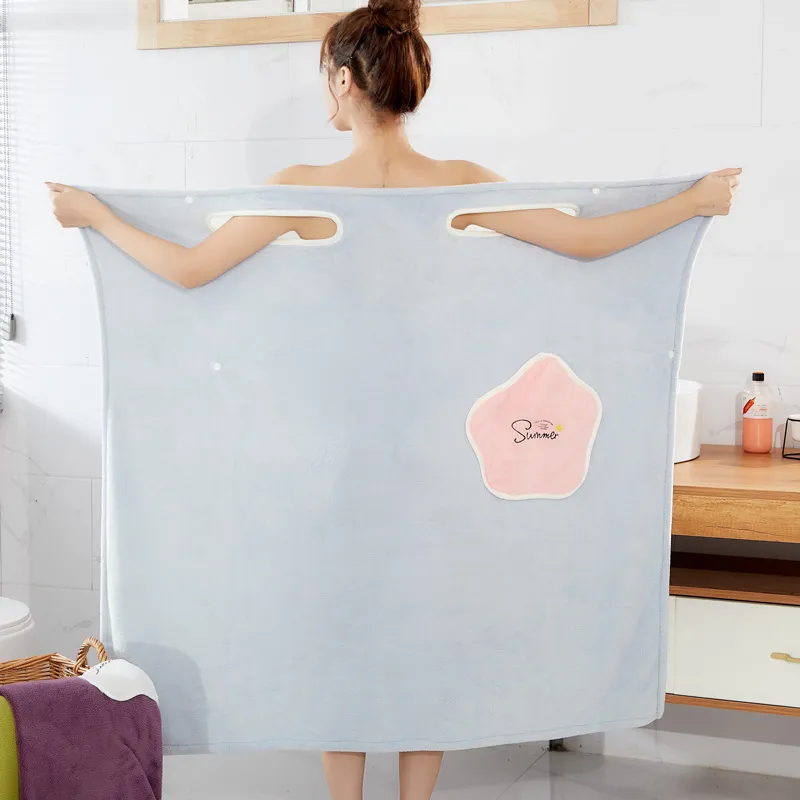 Absorberende Sneldrogend Dry Handdoeken Cartoon Coral Fluwelen Badhanddoeken Set Schoonheid Volwassen Sling Family Bath Rok