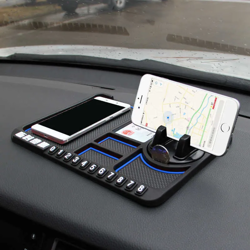 Tapis de voiture multifonctionnel support automatique antidérapant collant anti-dérapant tableau de bord support de téléphone tableau de bord en silicone tapis de voiture tapis anti-dérapant