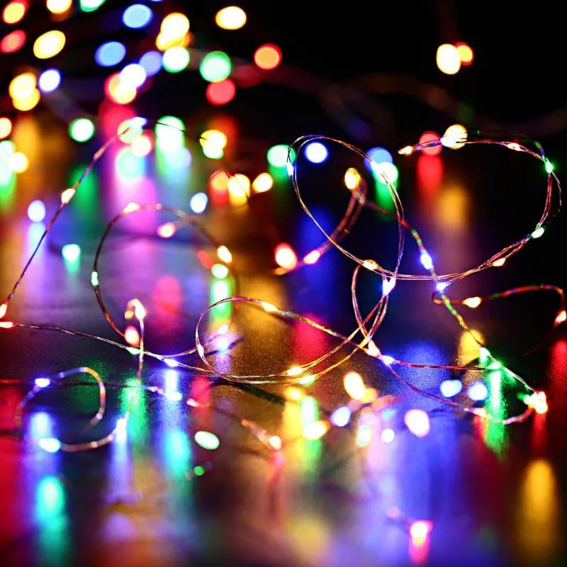20m 50 100 200 luci a stringa a led luci solari esterni in giardino illuminazione in filo di rame ghirlanda di Natale fata corde bianche impermeabili3073