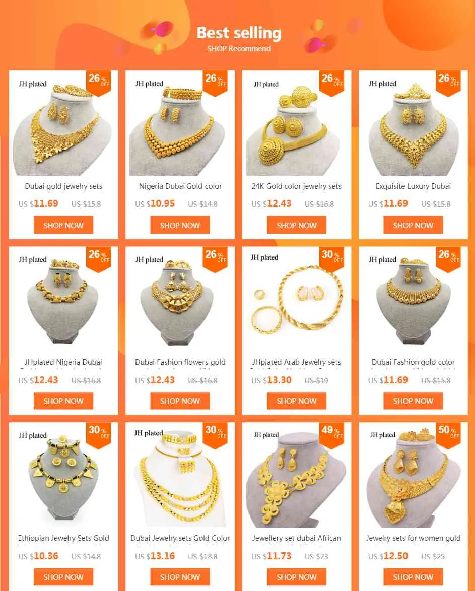 Dubai gold jewelry sets African bridal wedding gifts for women Saudi Arab Necklace Bracelet earrings ring set collares jewellery5504022