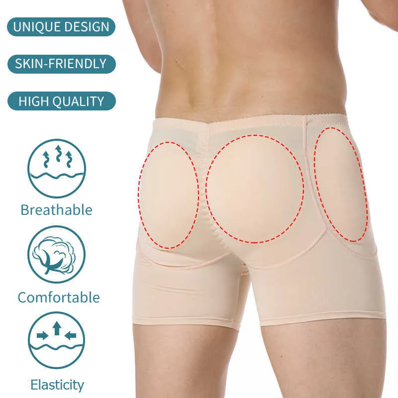 Men039s bout à bout rembourré bref hanche améliorant caleçon boxeur Booty Enhancer mâle rembourrage Shapewear Booster levage corps Shap6553234