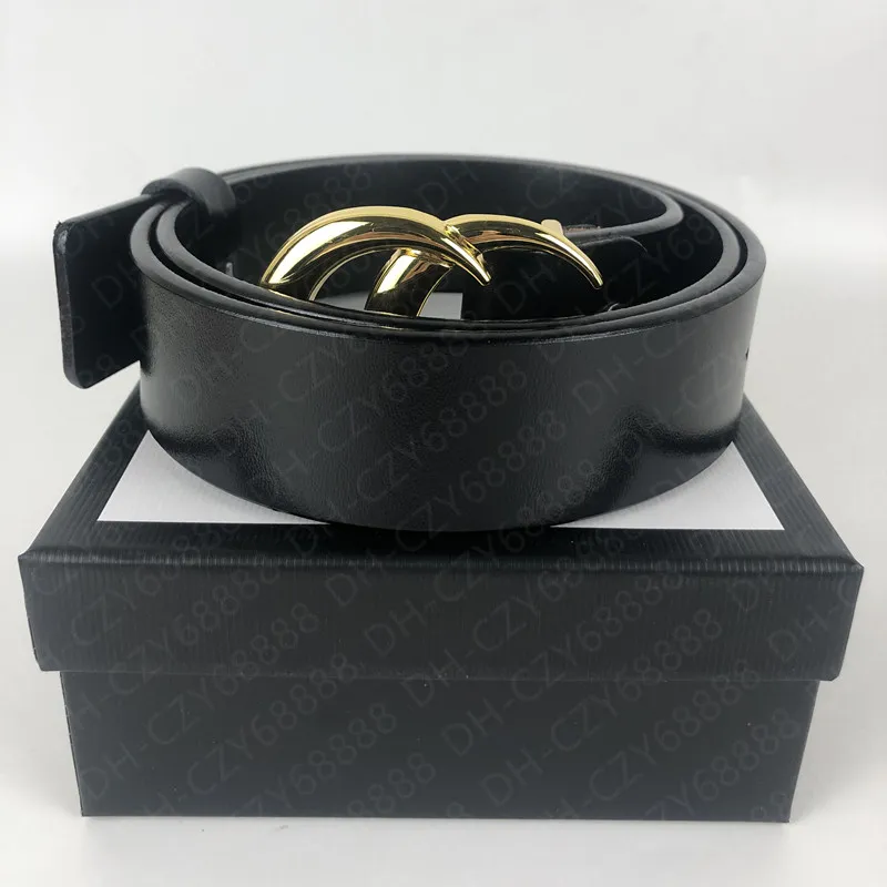 2021 Klassiska märkesbältesdesigner 7 Style 3 8 Bred Belt Men's Gold Silver Bronze and Black Buckle With Box285q