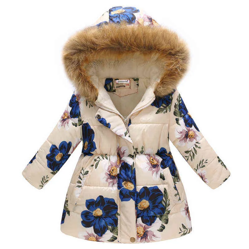 Wintermantel für Mädchen, Jacken, mit Baumwolle gefütterte Mädchenkleidung, warme Daunen für Kinder, Oberbekleidung für Kinder von 6 bis 10 Jahren, 211204