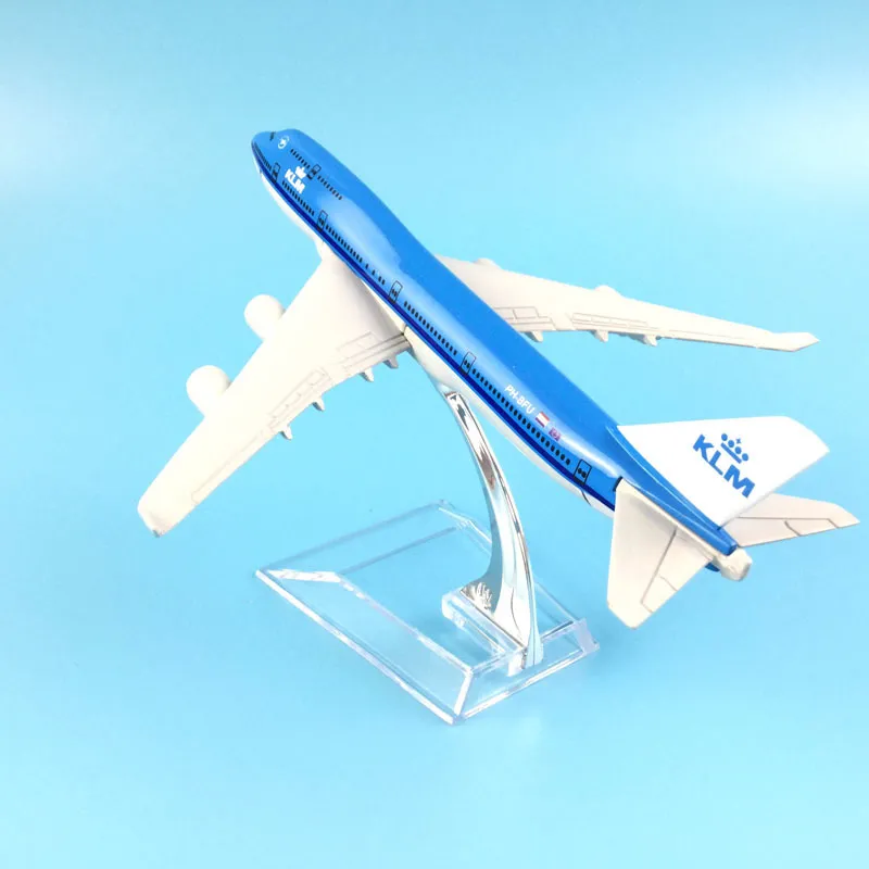 16 cm großes Royal Dutch Boeing 747-Flugzeugmodell, 1:400, Metalldruckguss, Spielzeug, Geschenke