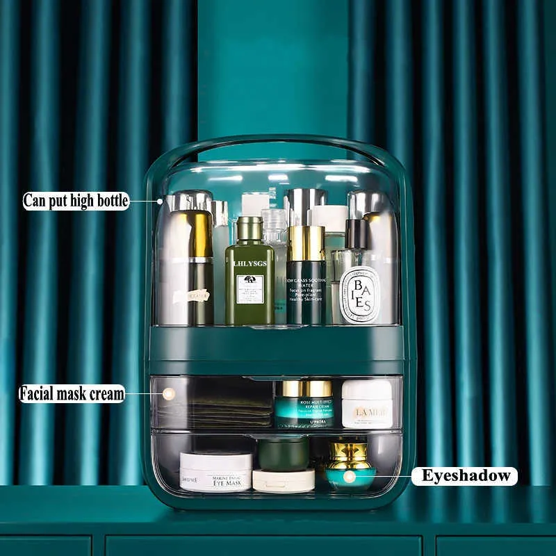 Organizador Maquiagem caixa de armazenamento poeira à prova de poeira beleza transparente prego cosmético jóias es 210922