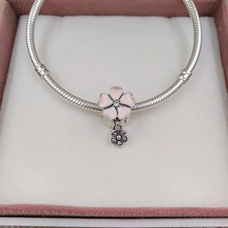 Ciondoli fai-da-te setto creazione di gioielli Forniture Fiore poetico Fascino pandora bracciali in argento braccialetto da donna catena collana pendente con perline regalo festa della mamma 791827EN40