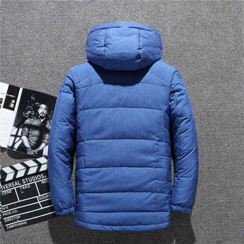 Alta Qualidade Branco Pato Grosso Homens Down Jacket Casaco De Neve Parkas Quente Roupas Quentes Casaco de Inverno para Homens Outerwear Roupas Abrigos Y1103