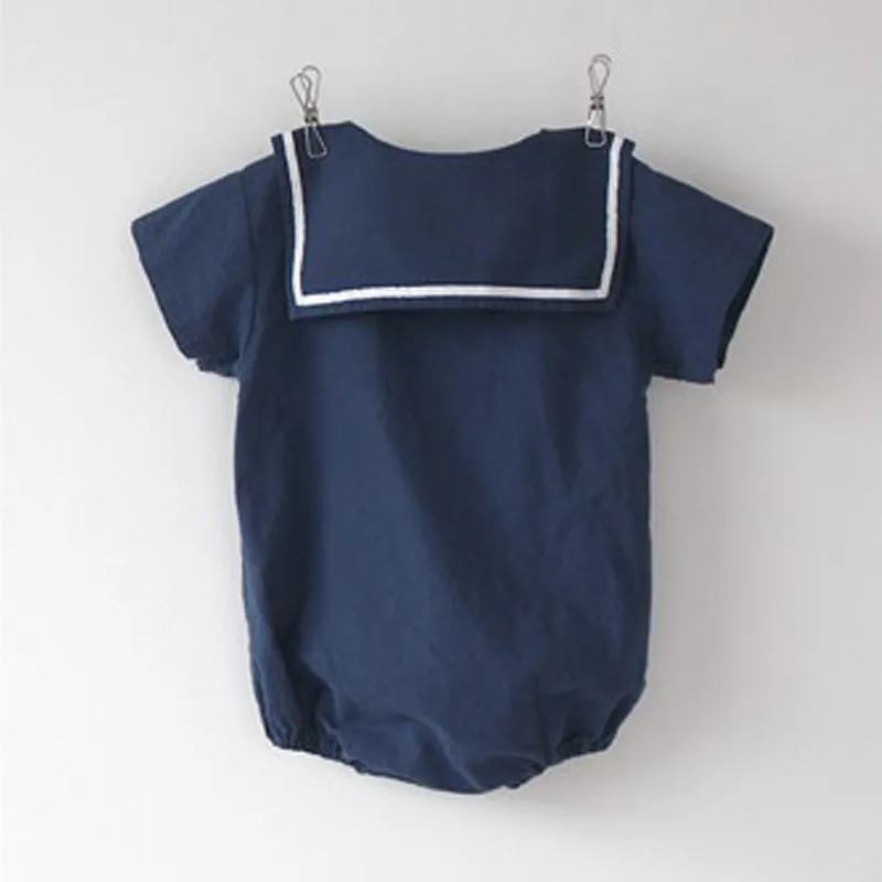 Baby Kleidung Sommer Junge Mädchen Overall Revers Nette Bodysuit Säugling Baumwolle Kurzarm Strampler 210515