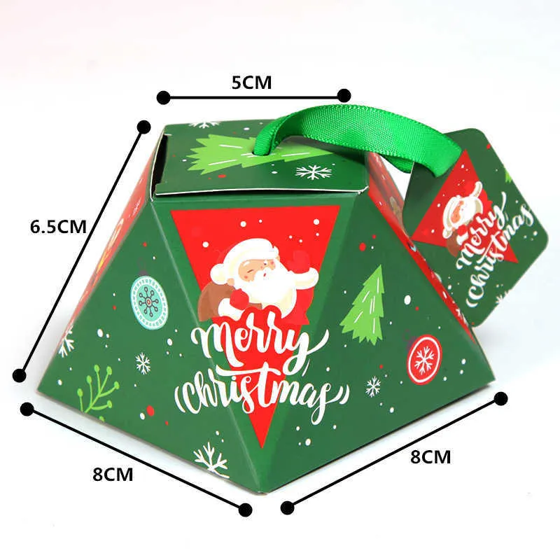 StoBag Événement De Noël Célébrer Boîte De Papier Pour Bonbons Biscuit Emballage Année Cadeau Décoration Fournitures Baby Shower 210602