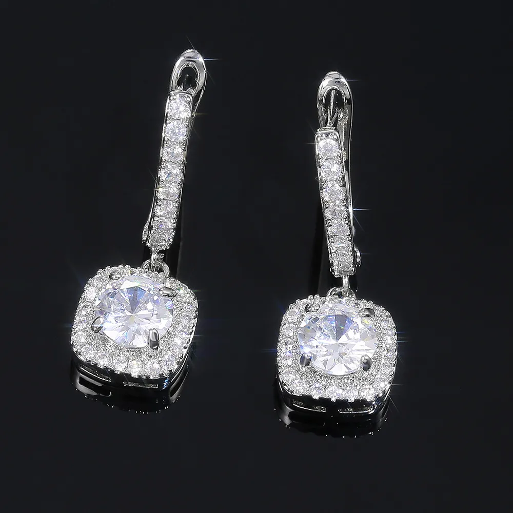 Trendy Halo Real 925 srebrne kolce stadningowe biżuteria mody dla kobiet prezent rocznicowy cała e6571546470