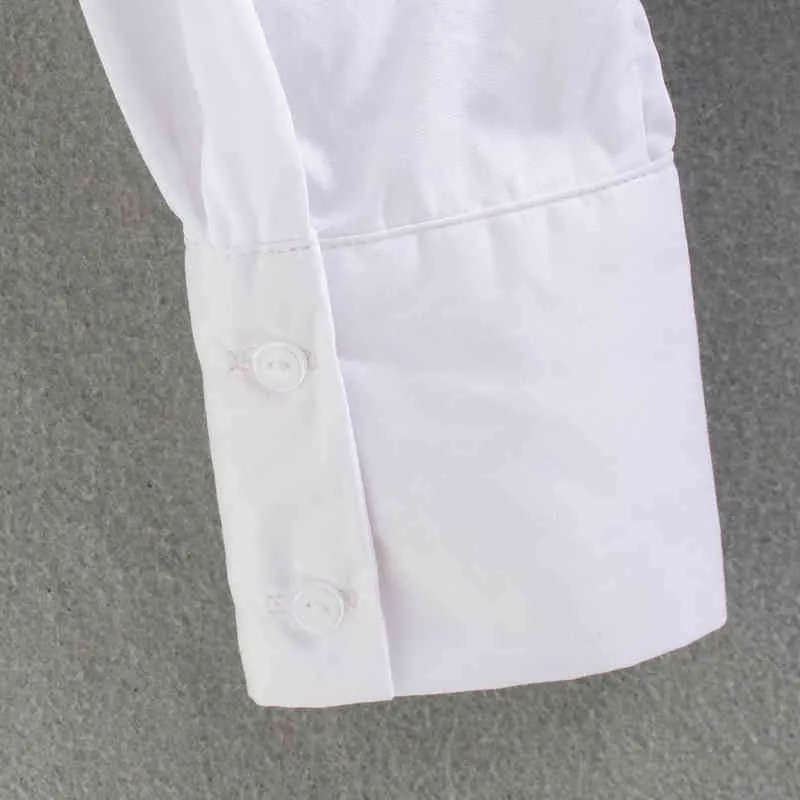 Femmes Summer White Slim Corset Blouses Chemises Tops à manches longues Mince Femelle Élégant Casual Top Tunique Vêtements Blusas 210513