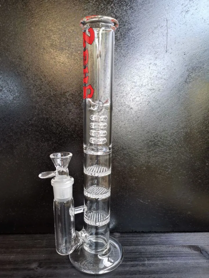 tobaksrör färgglada raka rörglasrör Rökrör Trippelskikt Comb Perc Percolator Ice Catcher Heady Oil Dab Rig Tonado Gravhot Försäljning